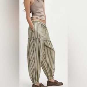 FREE PEOPLE Ellie Striped Pull On Barrel Pants